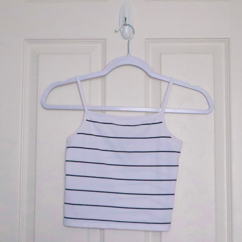 Cotton On Black and White Striped Tank Top XS